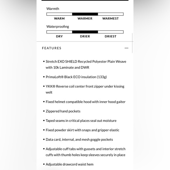 Spyder Girl’s Ski Jacket w/ tech pockets & thumb holes - Picture 7 of 9